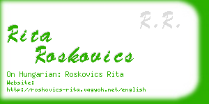 rita roskovics business card